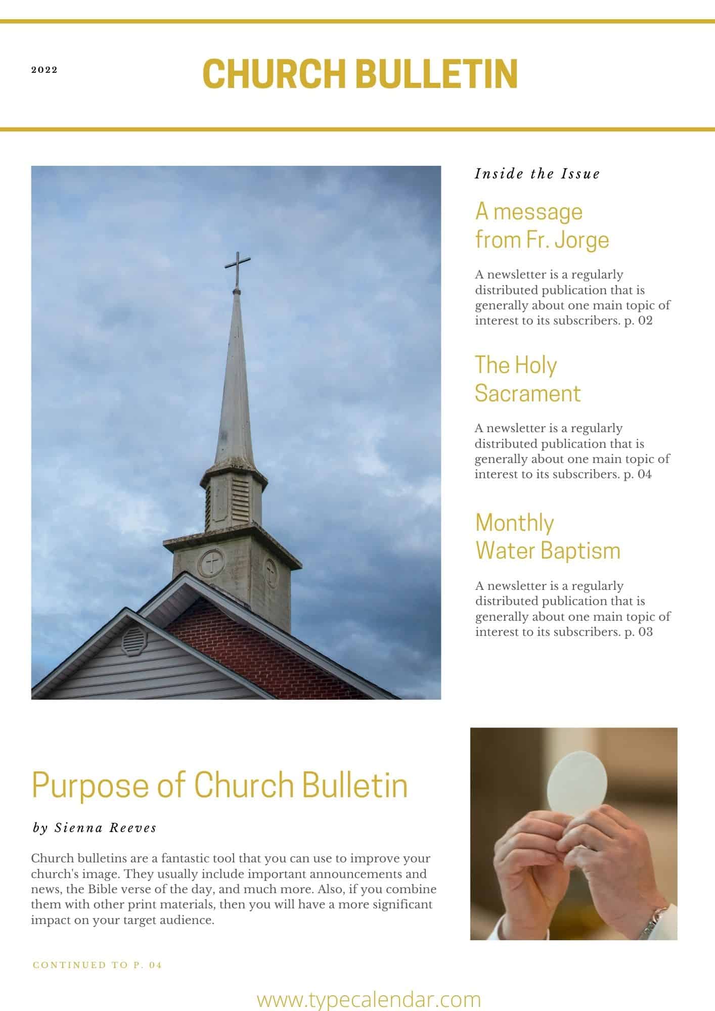 free printable church bulletin templates [word]